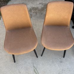 Two Coffee Table Chairs, Light Mocha Color. 