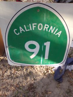 Authentic California 91 freeway sign