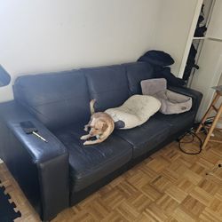 89.99 Leather Couch Black Pristine Condition