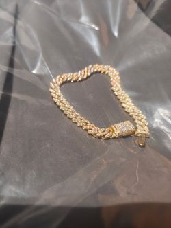 Gold Plated Diamond Crusted Cuban Bracelet