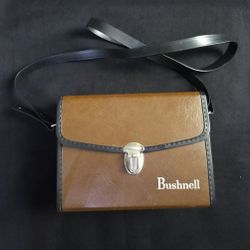 Vtg Bushnell Brown Leather Clasp Closure Binoculars Protective Case Japan