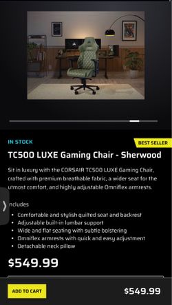Corsair TC500 LUXE Gaming Chair - Sherwood