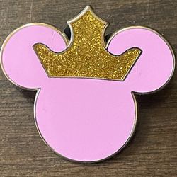 Disney Trader Pin 2008 Mini Mouse Pink Princess Gold Glitter Crown Pin. Sale $10.00