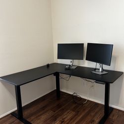 VIVO Electric L-Shaped Standing Desk