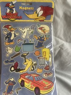Vintage woody, woodpecker, magnet set