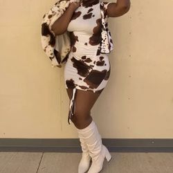 Cow Print Dress