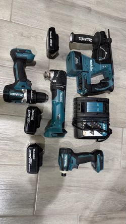 Makita 18V Cordless Tool Set with Batteries and Charger