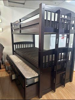Many Bunk Beds - 2 OR 3 Beds - MANY Styles and Colors - Safety Rails - NO CRedIT NeeDeD - SAME DAY DELIVERY