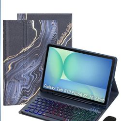 Keyboard Case for Samsung Galaxy Tab S10 FE/S10 Lite/S9 FE 10.9″ 2025/Galaxy Tab S9 11 Inch 2023, Mouse and Detachable Bluetooth Backlit Keyboard, Fol