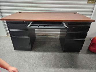 Double Pedestal Office Desk with Drawers