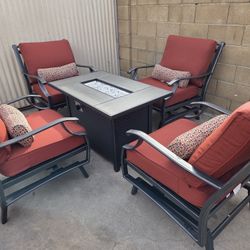 Patio Conversation Set With Fire Pit Table 