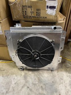 LA Zona Auto Parts 1987 to 2006 Jeep Wrangler 3 row radiator with Fan Radiador de 3 ileras cooling con avanico