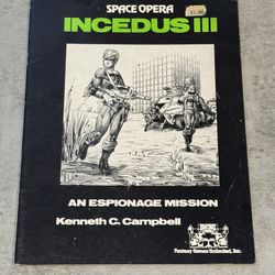 Space Opera Vintage RPG Module "Incedus III" (Fantasy Games Unlimited, 1982)