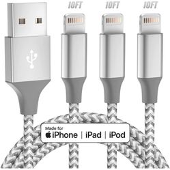 iPhone Charger,3Pack 10FT Bkayp [MFi Certified] Lightning Cable Lightning to USB Compatible iPhone 12/11 Pro/11/XS MAX/XR/8/7/6s/6/plus,iPad Pro/Air/M