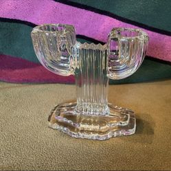 Vintage Anchor Hocking Queen Mary Double Candle Stick Holder