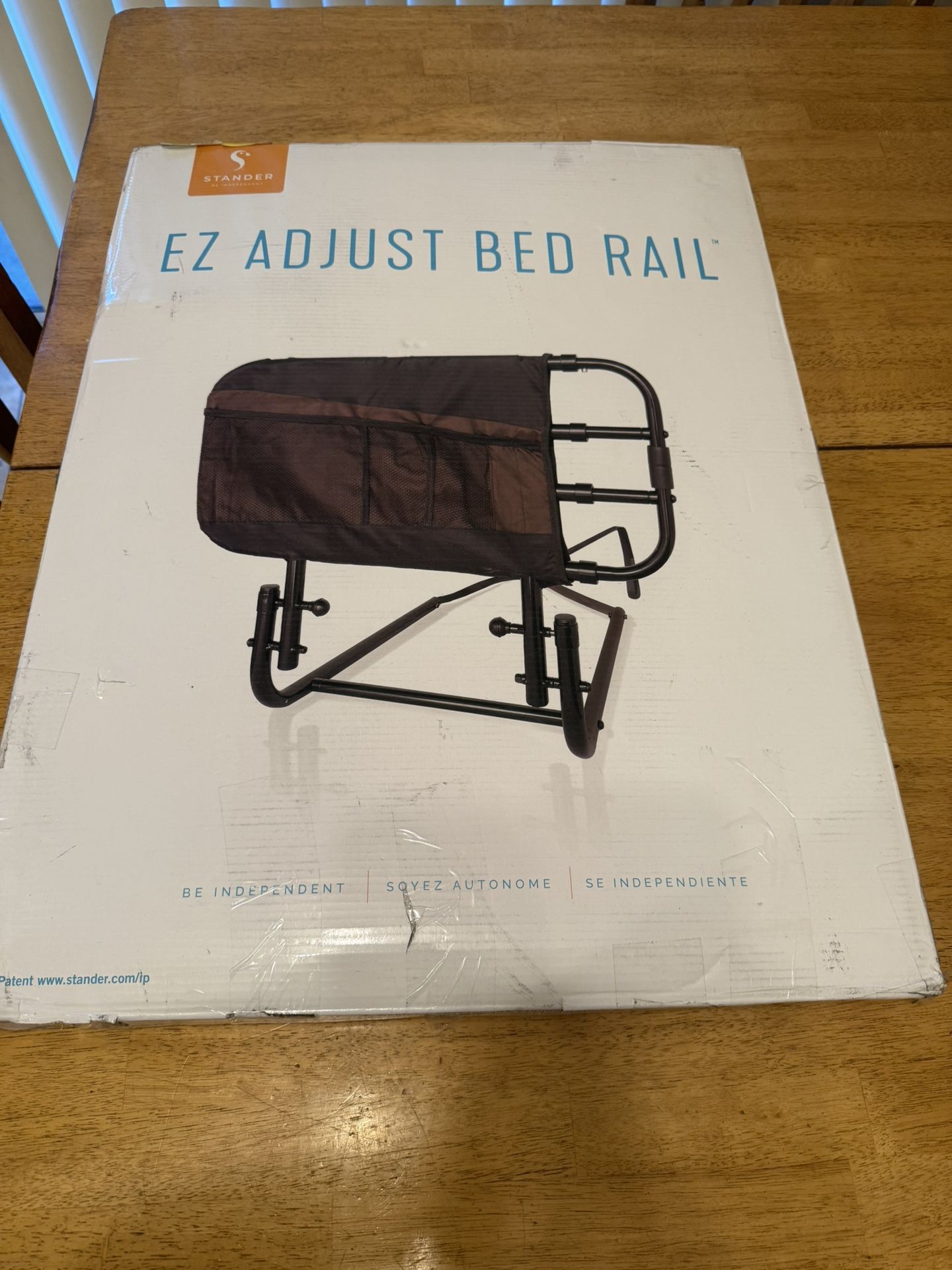Stander EZ Adjust Bed Rail, Adjustable Senior Bedrail and Safety Assist Railing for Elderly Adults with Organizer Pouch, ASTM Safety Approved Guard-Ra