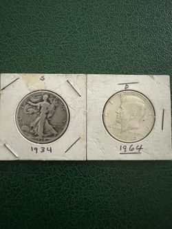 Lot of 2 Silver Half Dollars