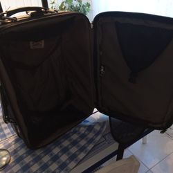 Black Canvas Suitcase On Wheels 