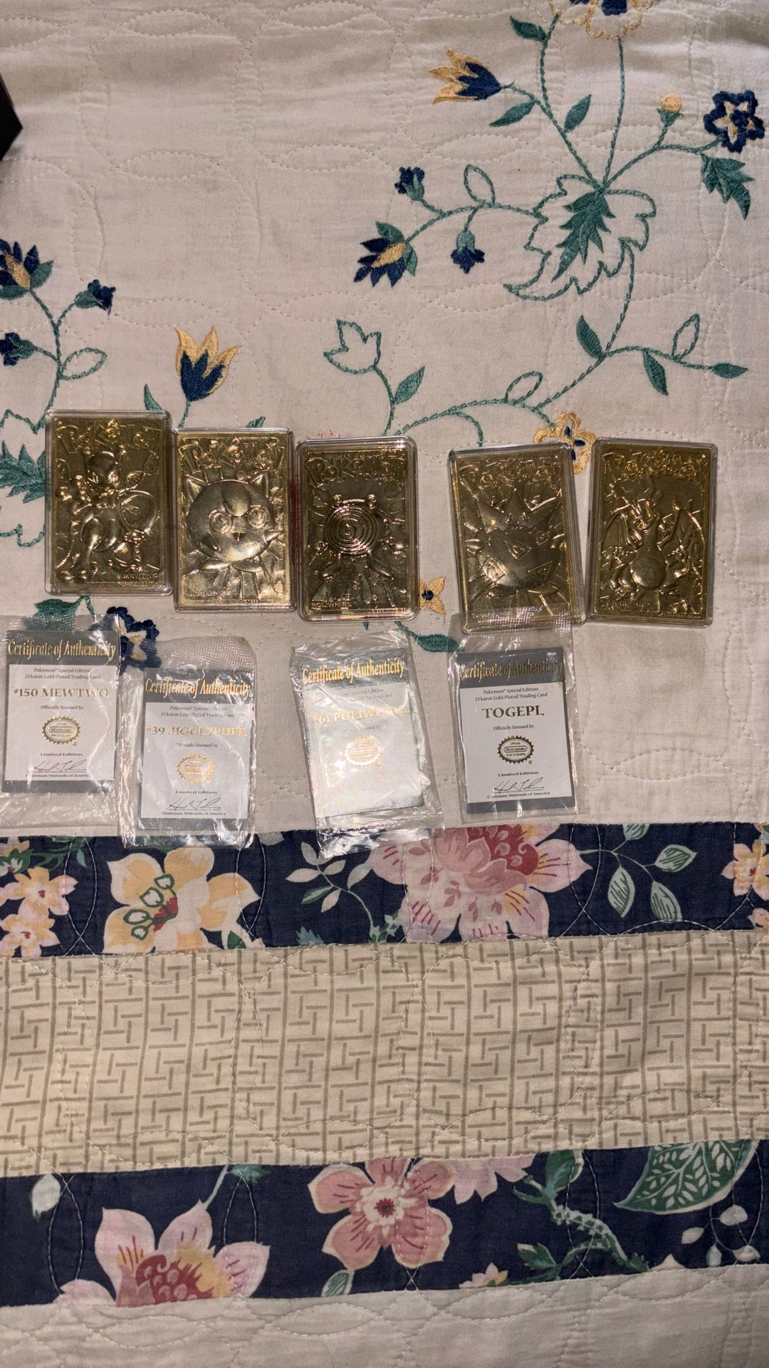 Authentic Gold Pokémon Cards