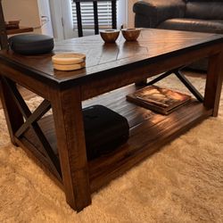 🪵 Rustic Industrial Coffee Table + Media Console Set – $450