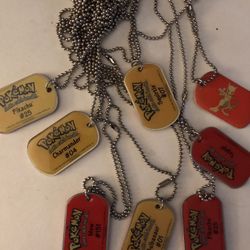 Pokeman Collectors Metal Dog Tag Necklaces All For Only $80