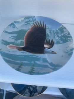 Vintage eagle collector plate boho wall decor gallery wall