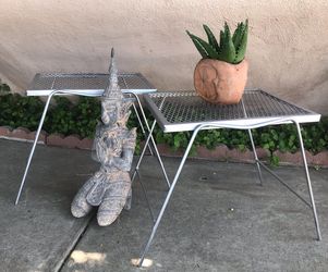 1970s vintage metal side tables