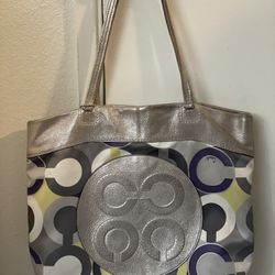 Coach Purse Purple And Silver