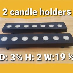 2 Wooden Candle Holder