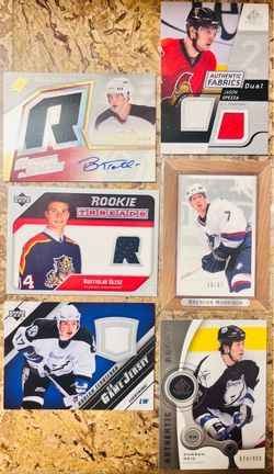 6 memorabilia hockey cards