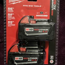 New Milwaukee 2 Pack XC 5.0 Batteries