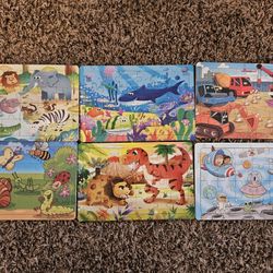 Set Of Six 24 Piece Puzzles