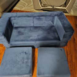 Blue Mini Sofa Lounger 