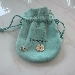Tiffany & Co. Initial Disk Necklace 
