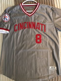 Joe Morgan Cincinnati Reds Grey V-neck Jersey