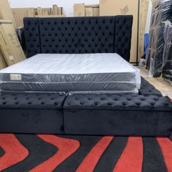 New In Box King Bed Frame +Mattress (Read Description Below)