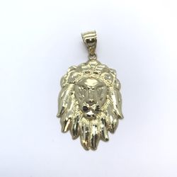 Gold 10k Lion Pendant New 