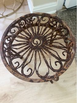 Rustic metal plant stands
