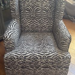 Macys Wingback Zebra Chair 
