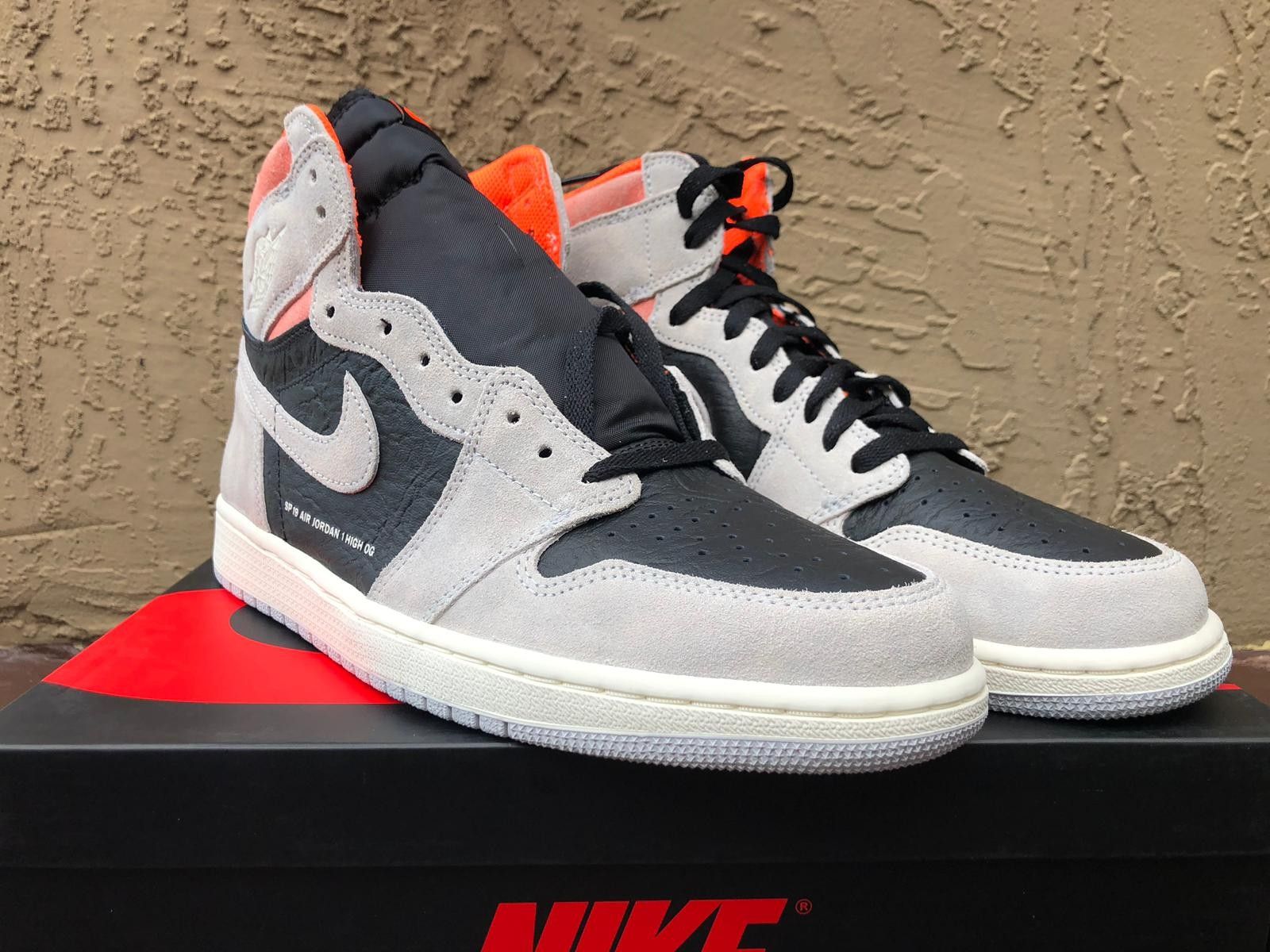 Get hype like never before with these new Jordan 1 Retro High Neutral Grey Hyper Crimson. This AJ1 size 12