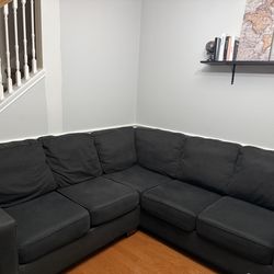 Used Dark Grey/Black sectional couch