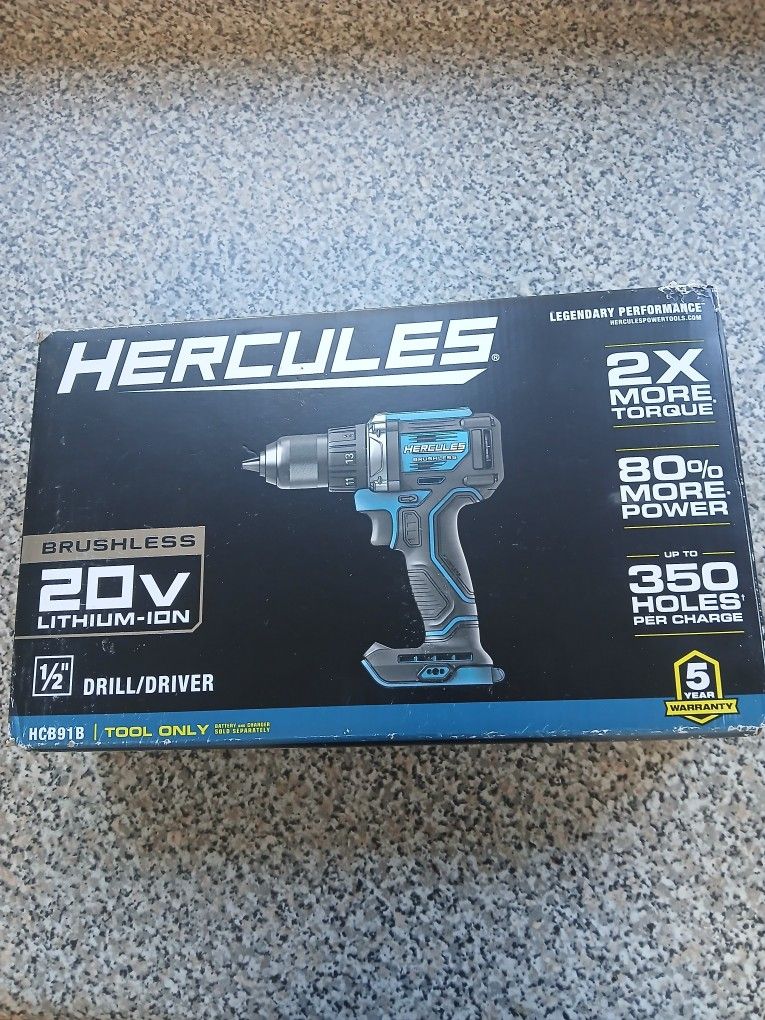 brand-new Hercules 20V 1/2" Brushless Drill Driver!