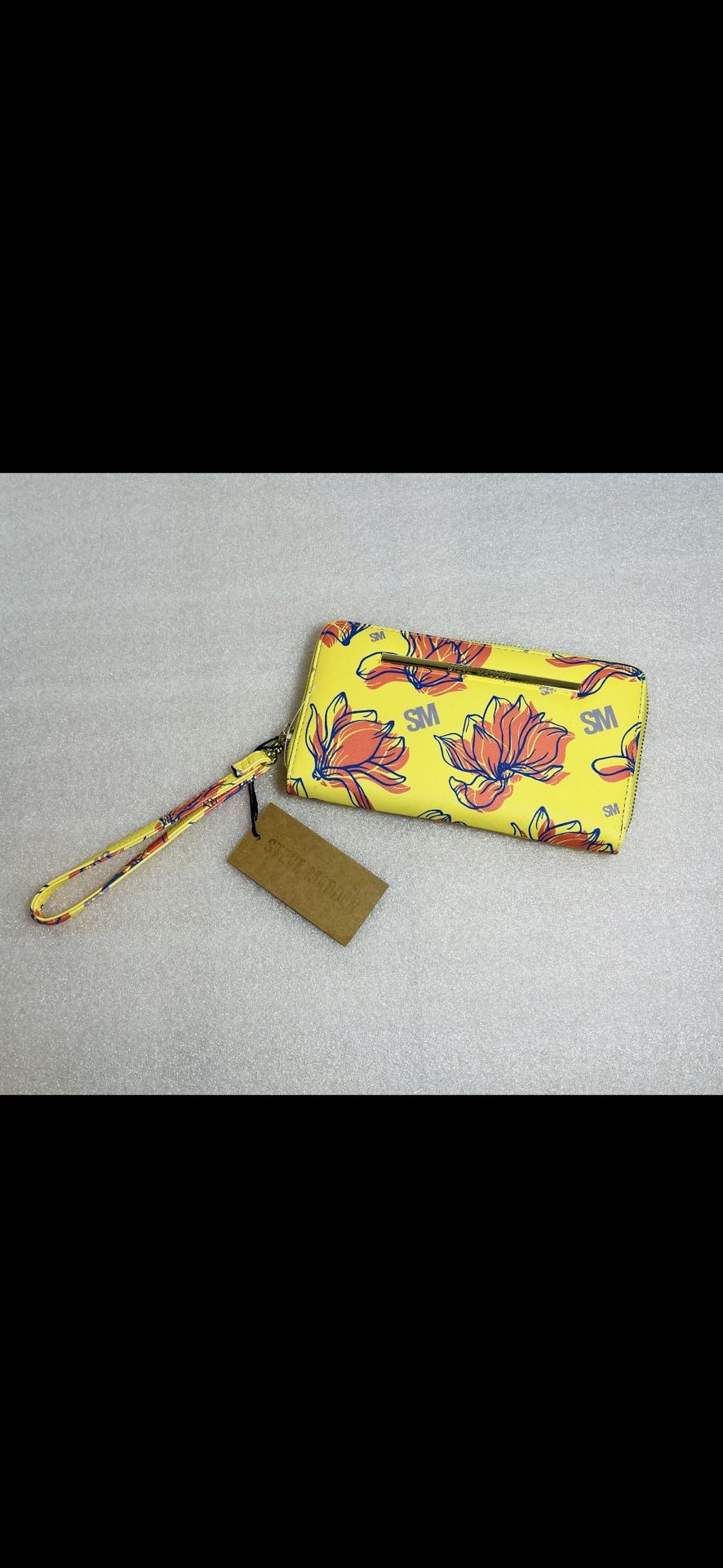 Steve Madison Style Bzip-Flo Yellow Print z/a Wallet