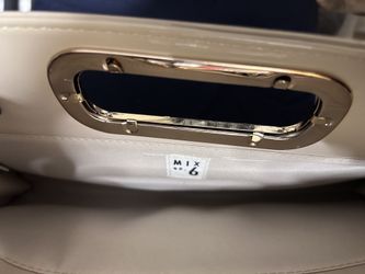 Tan Vinyl Clutch Bag