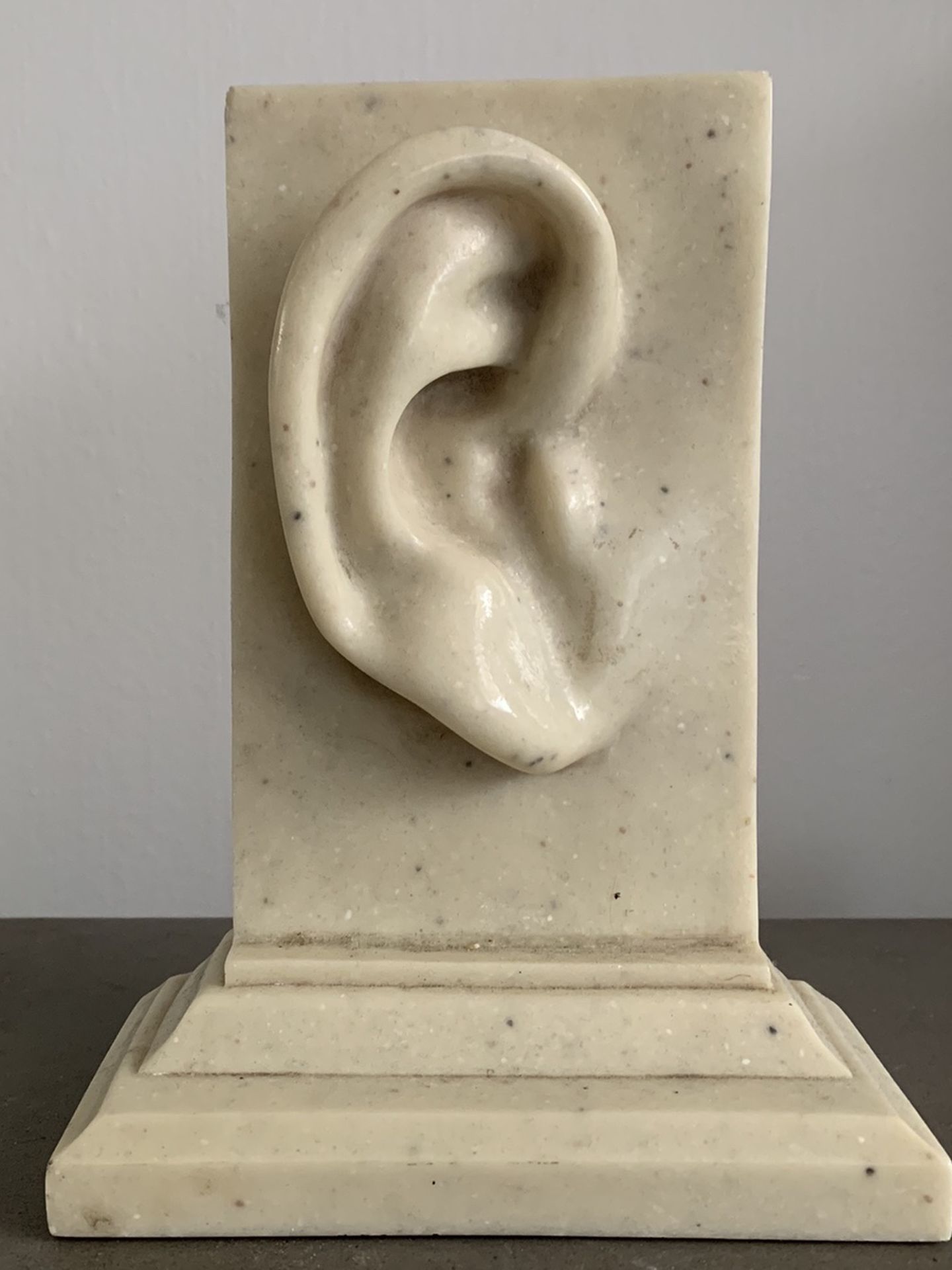Rare Signed Ear Human Pop Art Kitsch Anatomy Body Faux Marble Plaster Resin Acryllic Part Vintage Midcentury Mcm 60s 70s 80s