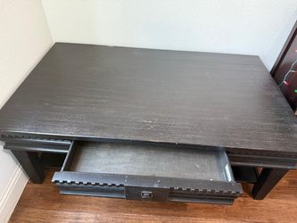 Dark Wood Coffee Table with Drawer