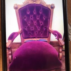 Hand Carved Large Chair Antique Needs Little Fixing On The Arms  Please Check My Other Listings 