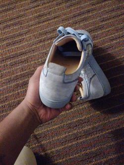 Blue Suede Sneaker with Crystal Embellishment