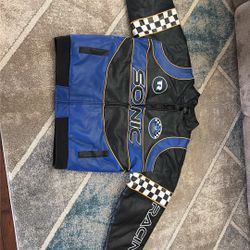 Sonic the Hedgehog Faux Leather Moto Racing Jacket