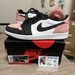 Size 9 - Air Jordan 1 Low OG Bleached Coral Black